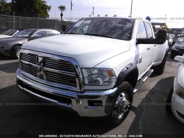 3C63DRHL8CG245494 - 2012 DODGE RAM 3500 SLT WHITE photo 2