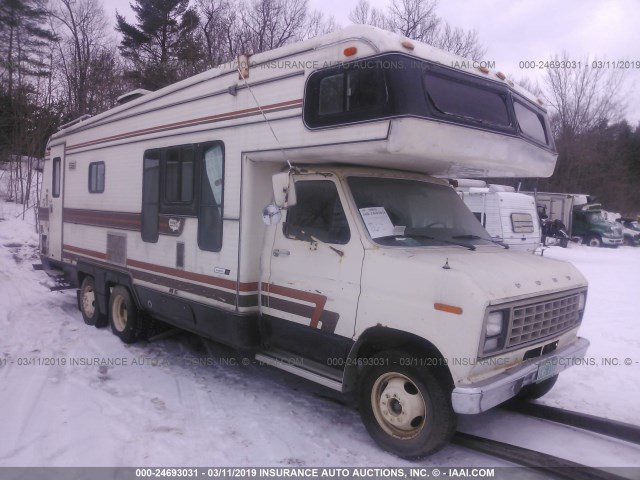 1FDKE30L1BHA53828 - 1981 FORD ECONOLINE E350 CUTAWAY VAN WHITE photo 1