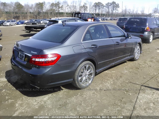 WDDHF9ABXAA225548 - 2010 MERCEDES-BENZ E 550 4MATIC GRAY photo 4