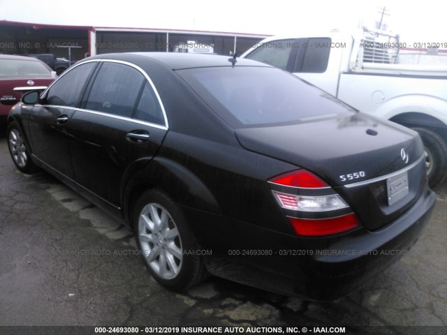 WDDNG71X57A074403 - 2007 MERCEDES-BENZ S 550 BLACK photo 3