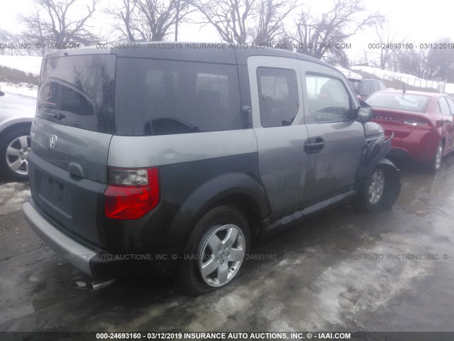 5J6YH286X5L008266 - 2005 HONDA ELEMENT EX GRAY photo 4