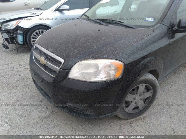 KL1TD5DE6AB126493 - 2010 CHEVROLET AVEO LS/LT BLACK photo 6