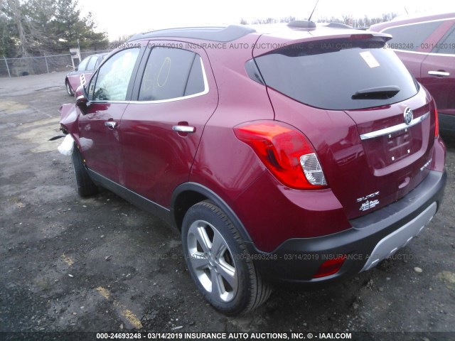 KL4CJASB7GB591855 - 2016 BUICK ENCORE RED photo 3