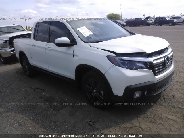 5FPYK2F16KB001223 - 2019 HONDA RIDGELINE SPORT WHITE photo 1