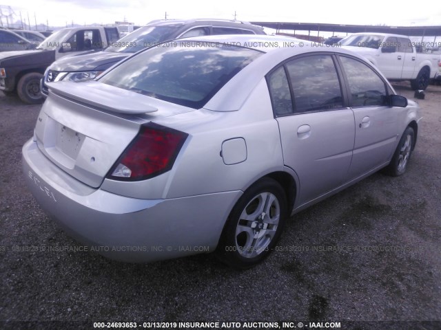 1G8AL52FX3Z134096 - 2003 SATURN ION LEVEL 3 SILVER photo 4