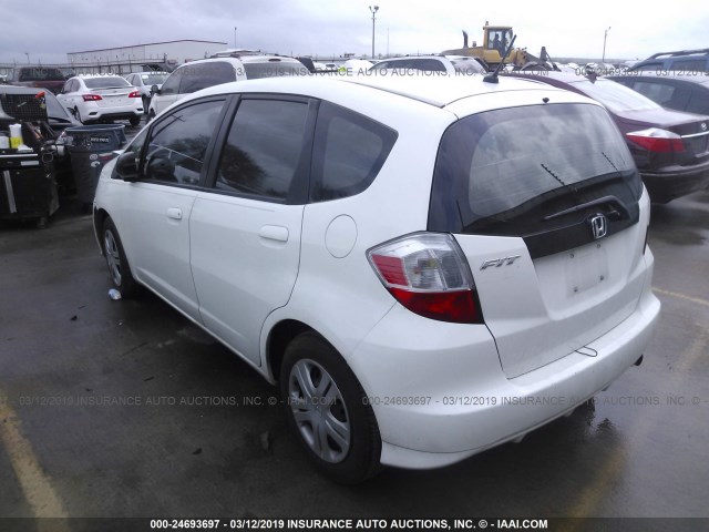 JHMGE8H39BC025279 - 2011 HONDA FIT WHITE photo 3