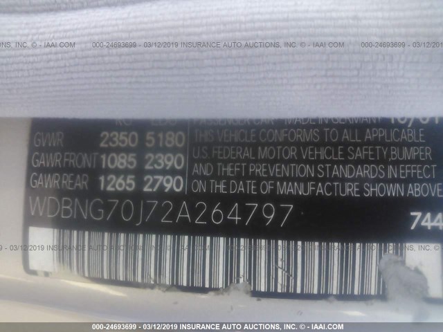 WDBNG70J72A264797 - 2002 MERCEDES-BENZ S 430 SILVER photo 9