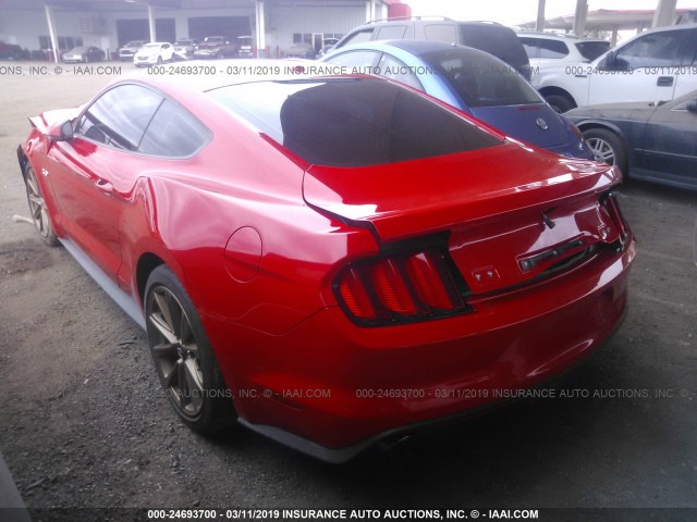 1FA6P8CF7F5382355 - 2015 FORD MUSTANG GT RED photo 3