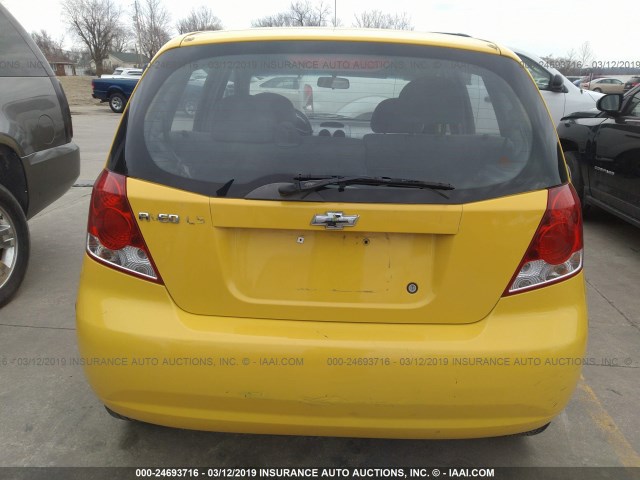 KL1TD62665B386321 - 2005 CHEVROLET AVEO LS YELLOW photo 6