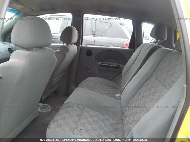 KL1TD62665B386321 - 2005 CHEVROLET AVEO LS YELLOW photo 8