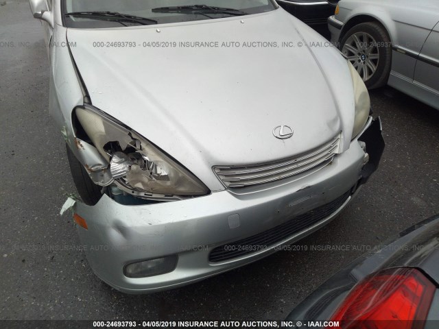 JTHBF30G920084620 - 2002 LEXUS ES 300 SILVER photo 6