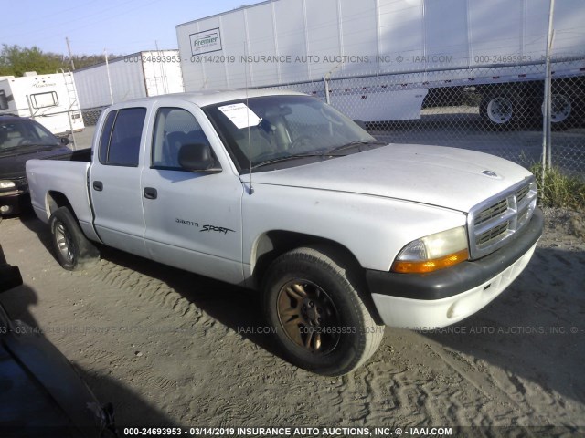 1B7HL2AN31S237779 - 2001 DODGE DAKOTA QUAD WHITE photo 1