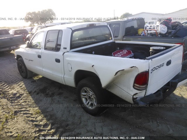 1B7HL2AN31S237779 - 2001 DODGE DAKOTA QUAD WHITE photo 3