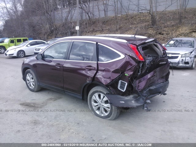 5J6RM4H76EL035498 - 2014 HONDA CR-V EXL MAROON photo 3