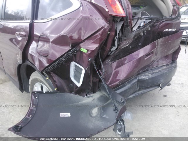 5J6RM4H76EL035498 - 2014 HONDA CR-V EXL MAROON photo 6