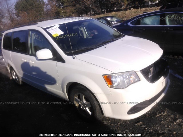 2C4RDGCG5CR263298 - 2012 DODGE GRAND CARAVAN SXT WHITE photo 1