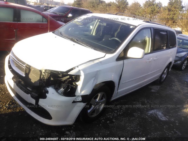 2C4RDGCG5CR263298 - 2012 DODGE GRAND CARAVAN SXT WHITE photo 2