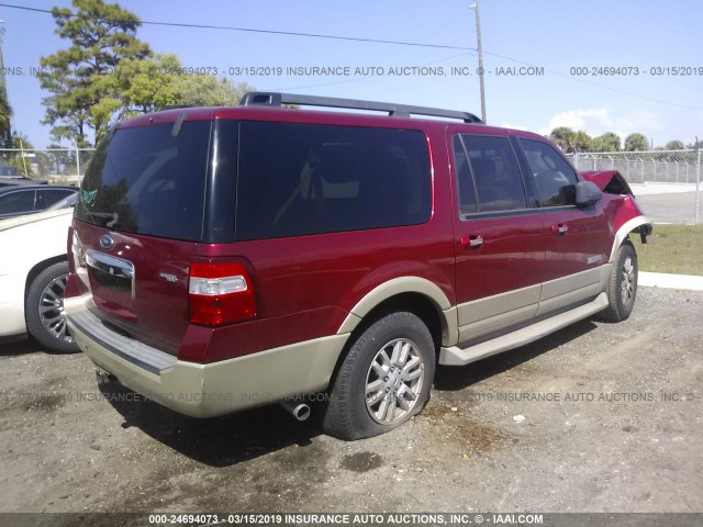 1FMFK18518LA73815 - 2008 FORD EXPEDITION EL EDDIE BAUER MAROON photo 4