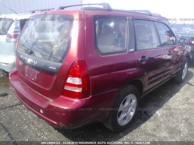 JF1SG65684H719045 - 2004 SUBARU FORESTER 2.5XS RED photo 4