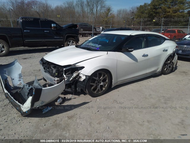 1N4AA6AP6HC376475 - 2017 NISSAN MAXIMA 3.5S/SV/SL/SR/PLAT WHITE photo 2