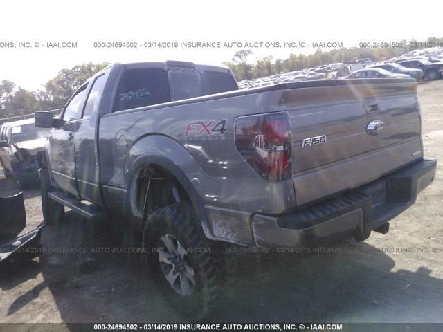 1FTFX1EFXDFA14516 - 2013 FORD F150 SUPER CAB GRAY photo 3