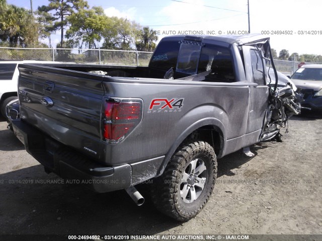 1FTFX1EFXDFA14516 - 2013 FORD F150 SUPER CAB GRAY photo 4