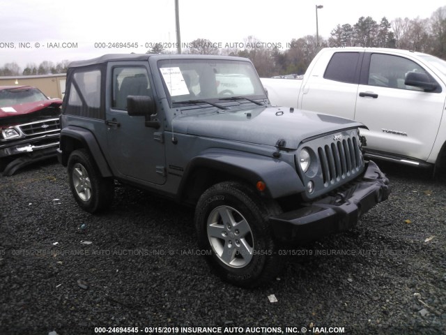 1C4AJWAG1FL657574 - 2015 JEEP WRANGLER SPORT GRAY photo 1