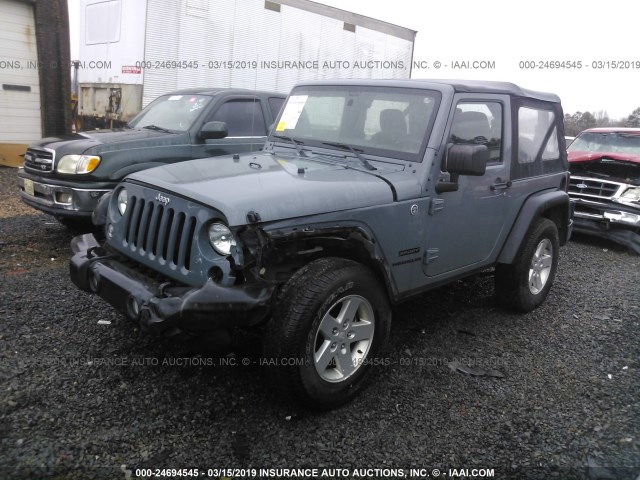 1C4AJWAG1FL657574 - 2015 JEEP WRANGLER SPORT GRAY photo 2