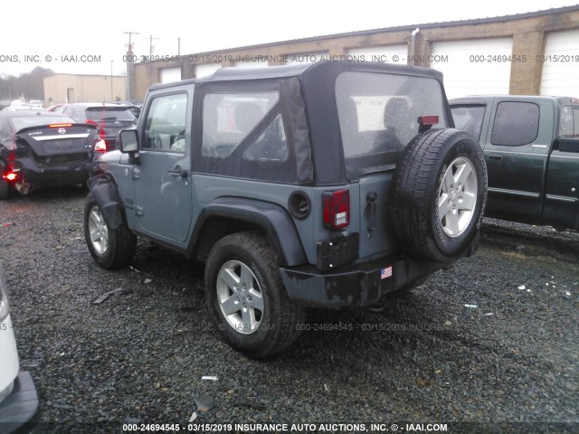 1C4AJWAG1FL657574 - 2015 JEEP WRANGLER SPORT GRAY photo 3