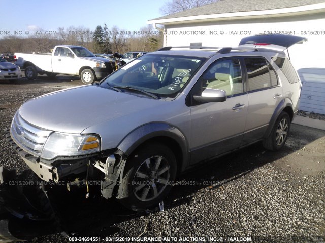 1FMDK02W78GA10956 - 2008 FORD TAURUS X SEL SILVER photo 2