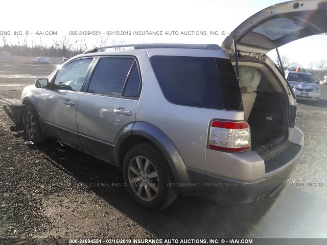 1FMDK02W78GA10956 - 2008 FORD TAURUS X SEL SILVER photo 3