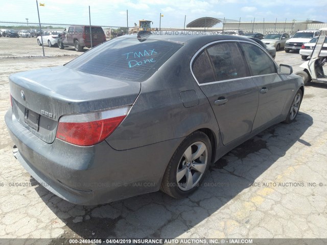 WBANE53586CK90049 - 2006 BMW 525 I GRAY photo 4