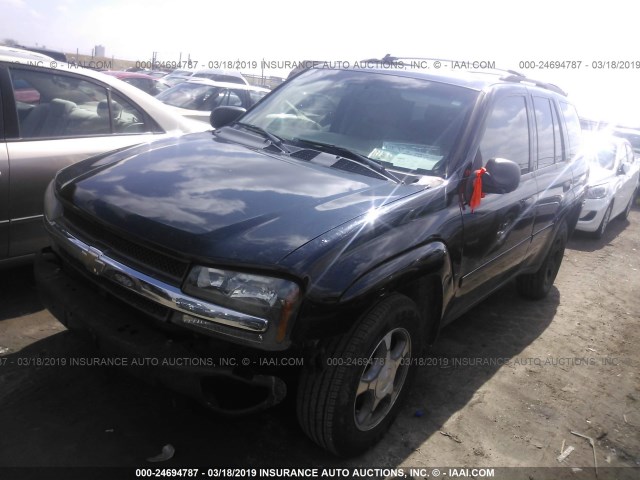 1GNDT13S082156624 - 2008 CHEVROLET TRAILBLAZER LS/LT BLACK photo 2