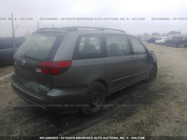 5TDZA23C35S299221 - 2005 TOYOTA SIENNA CE/LE GRAY photo 4