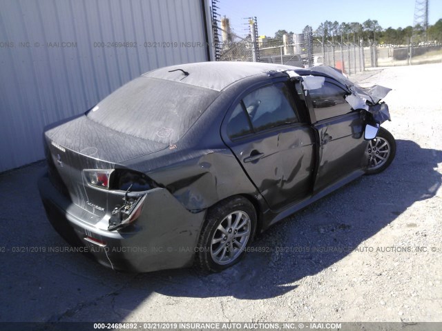 JA32U2FU0BU005888 - 2011 MITSUBISHI LANCER ES/ES SPORT GRAY photo 4