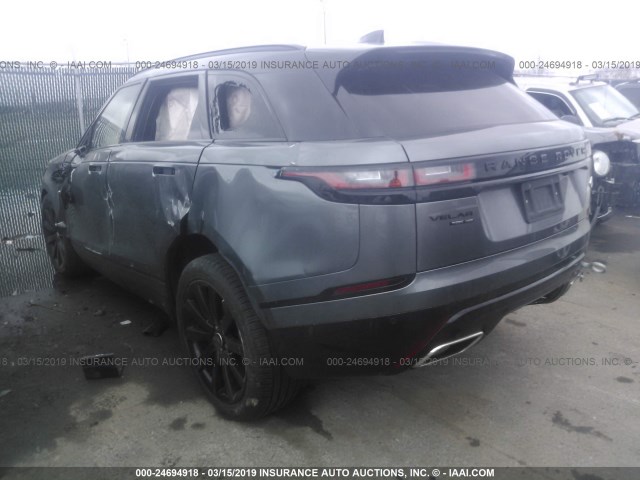 SALYM2RV0JA748737 - 2018 LAND ROVER RANGE ROVER VELAR R-DYNAMIC HSE/FIRST ED GRAY photo 3