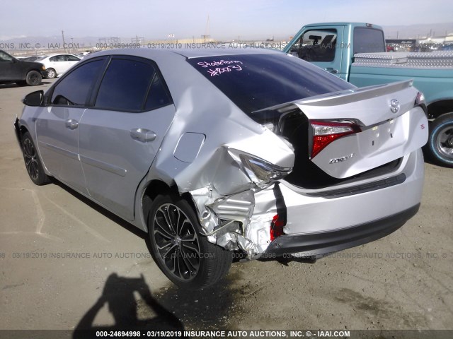 5YFBURHE4EP162518 - 2014 TOYOTA COROLLA L/LE/LE PLS/PRM/S/S PLS SILVER photo 3