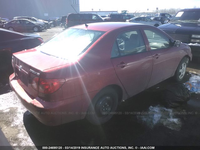 1NXBR32E55Z472814 - 2005 TOYOTA COROLLA CE/LE/S RED photo 4