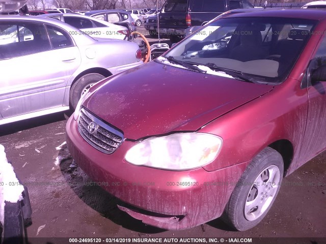 1NXBR32E55Z472814 - 2005 TOYOTA COROLLA CE/LE/S RED photo 6