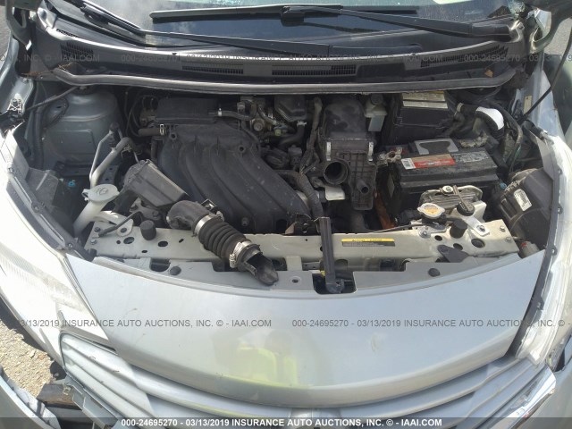 3N1CE2CP5FL381698 - 2015 NISSAN VERSA NOTE S/S PLUS/SV/SL/SR SILVER photo 10