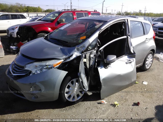 3N1CE2CP5FL381698 - 2015 NISSAN VERSA NOTE S/S PLUS/SV/SL/SR SILVER photo 2