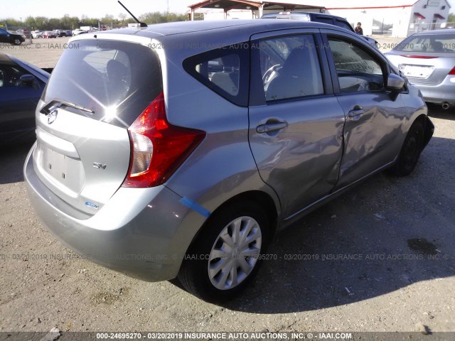 3N1CE2CP5FL381698 - 2015 NISSAN VERSA NOTE S/S PLUS/SV/SL/SR SILVER photo 4
