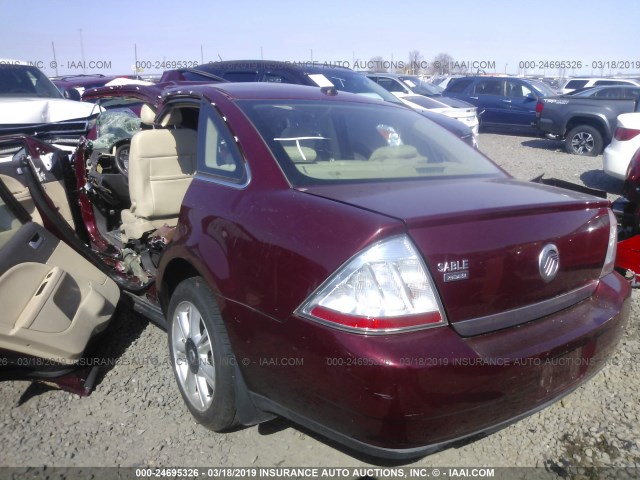 1MEHM42W88G623318 - 2008 MERCURY SABLE PREMIER MAROON photo 3