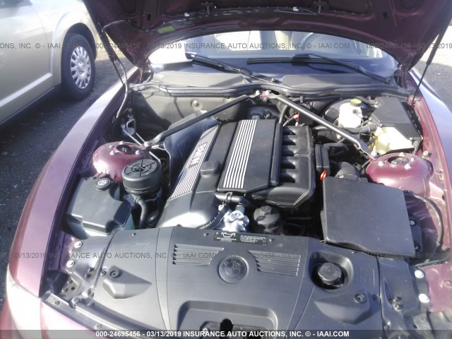 4USBT334X3LS47507 - 2003 BMW Z4 2.5 MAROON photo 10