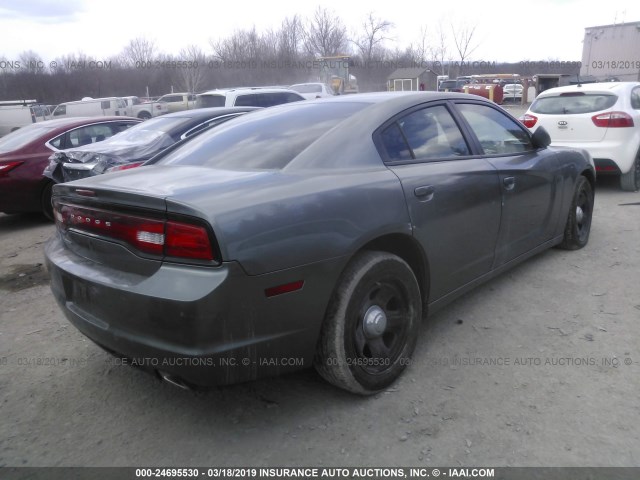 2C3CDXAG7CH295611 - 2012 DODGE CHARGER POLICE GRAY photo 4