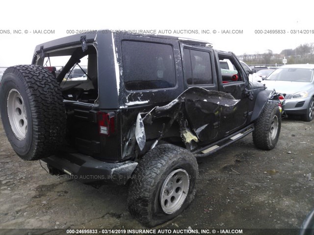 1J4HA6H19BL525117 - 2011 JEEP WRANGLER UNLIMITE RUBICON GREEN photo 4