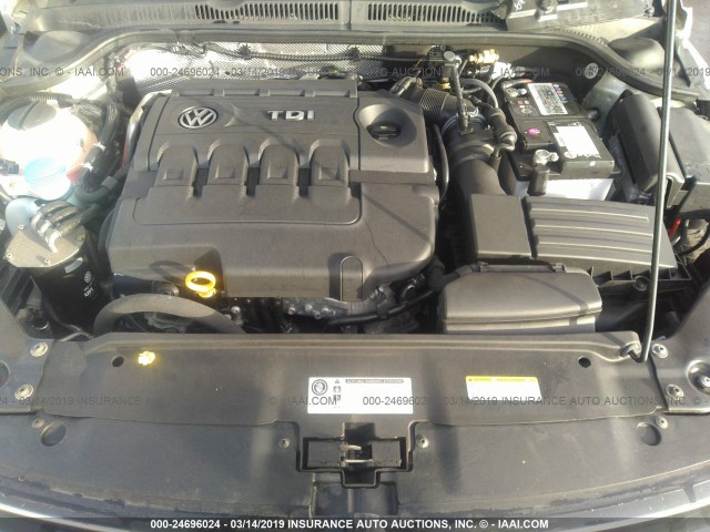 3VWLA7AJ7FM245830 - 2015 VOLKSWAGEN JETTA TDI SILVER photo 10