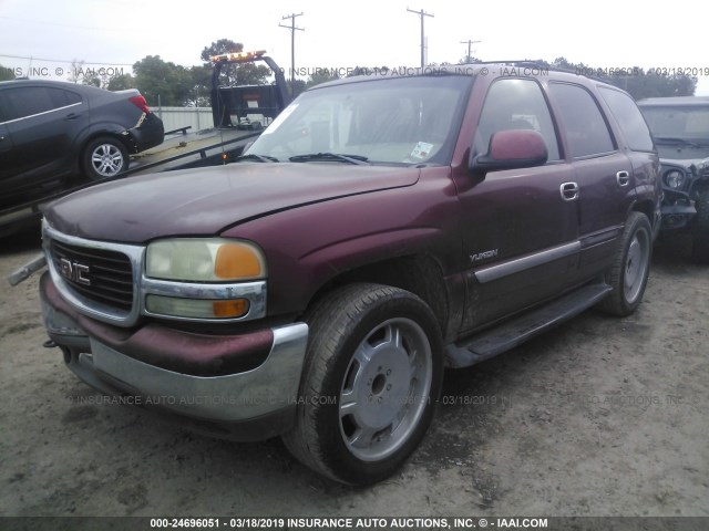 1GKEC13T81J238252 - 2001 GMC YUKON RED photo 2