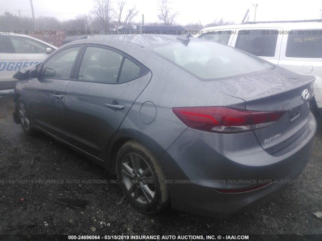 5NPD84LF7JH402071 - 2018 HYUNDAI ELANTRA SEL/VALUE/LIMITED GRAY photo 3