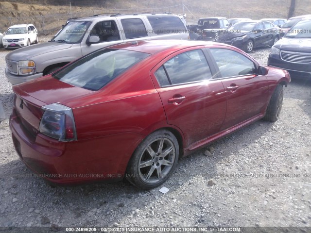 4A3AB76T98E023393 - 2008 MITSUBISHI GALANT RALLIART RED photo 4